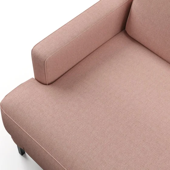 Photo of the fabric Tahiti Blush swatch by Mokum FibreGuard. Use for Curtains, Upholstery, Accessory, Top of Bed. Style of Chenille, Plain