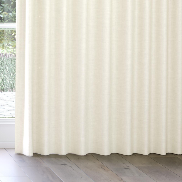 Photo of the fabric Keystone Ecru swatch by James Dunlop FibreGuard. Use for Curtains, Upholstery, Accessory, Top of Bed. Style of Plain, Texture