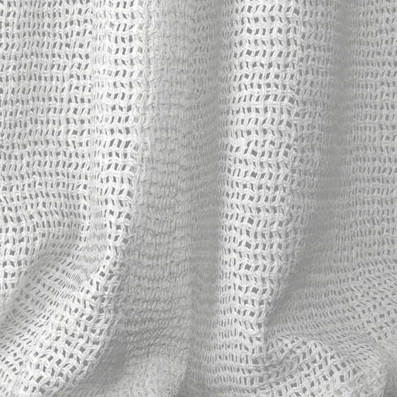 Photo of the fabric O'Keeffe Salt swatch by Mokum. Use for Sheer Curtains. Style of Plain, Sheer