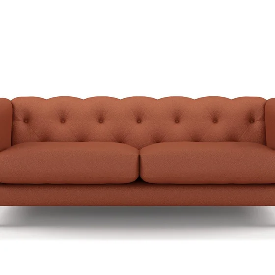 Photo of the fabric Airlie Red Earth swatch by James Dunlop. Use for Upholstery, Accessory. Style of Plain, Texture