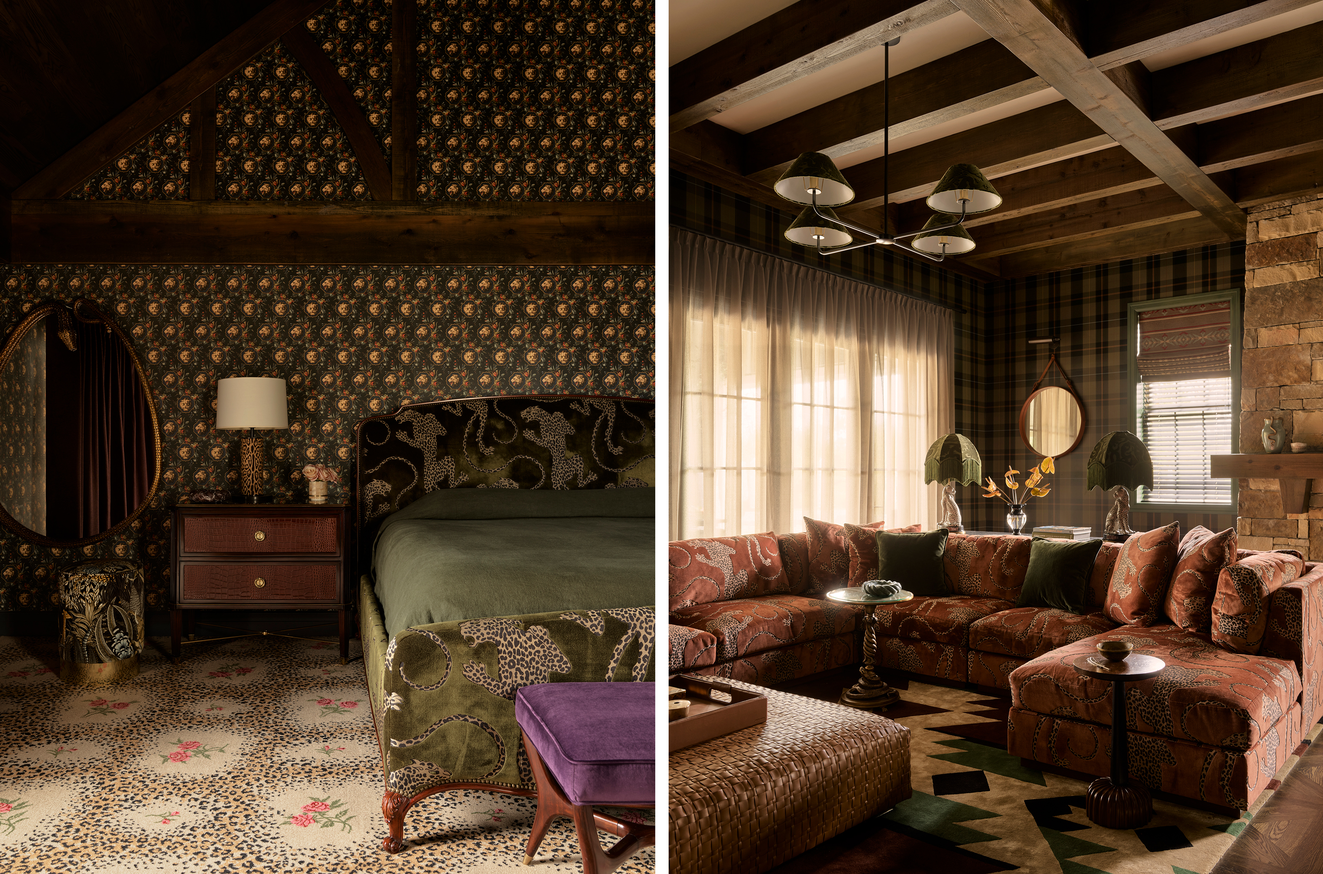 Sofa in Panthera colour Whisky by Catherine Martin by Mokum, bed in Panthera colour Olive by Catherine Martin by Mokum | Photographs by Anson Smart