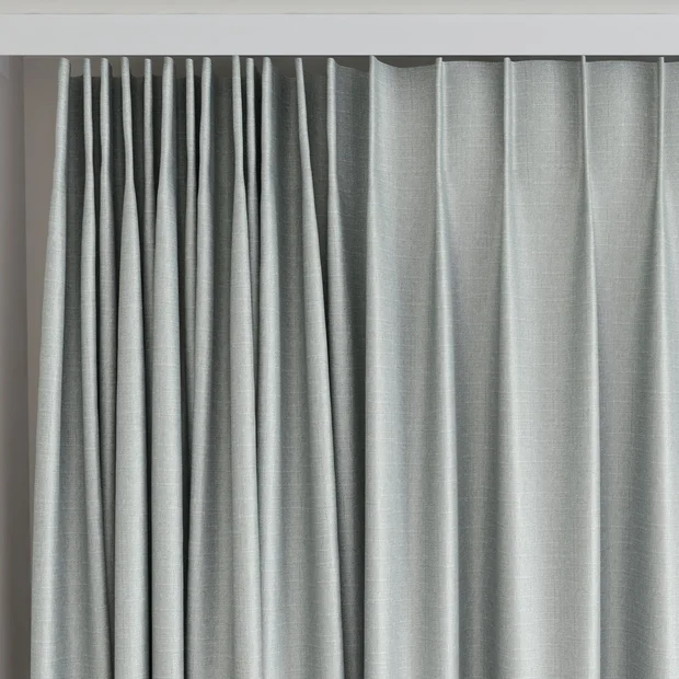 Photo of the fabric Stallion 2 Blackout Pumice swatch by James Dunlop Essentials. Use for Curtains. Style of Plain, Texture