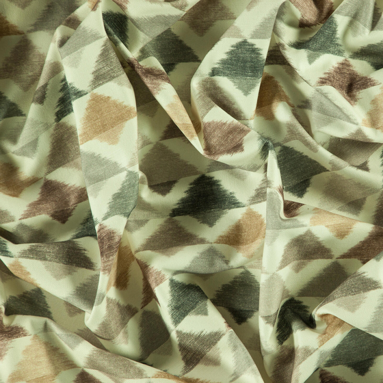 Photo of the fabric Ambre Sandstone swatch by Zepel. Use for Curtains, Upholstery Light Duty, Accessory, Top of Bed. Style of Geometric, Print