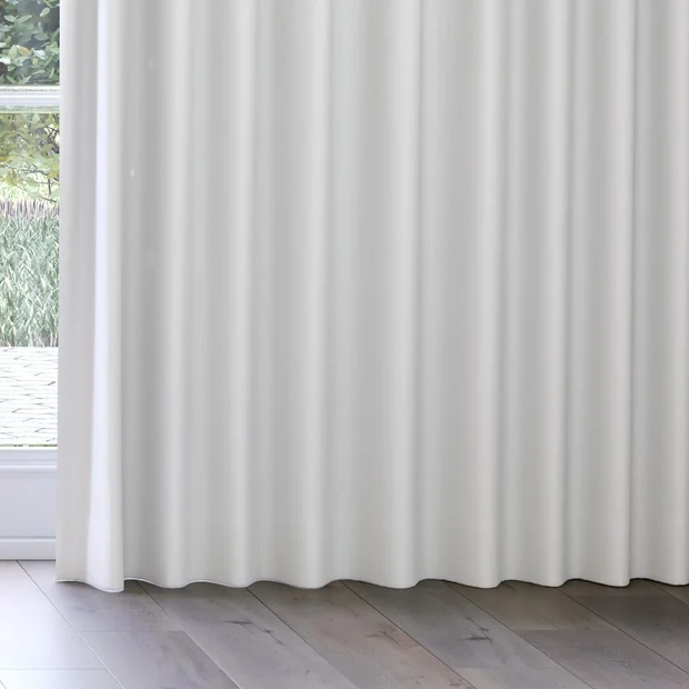 Photo of the fabric Quantum FR Cloud swatch by Linings. Use for Curtains. Style of Dim Out