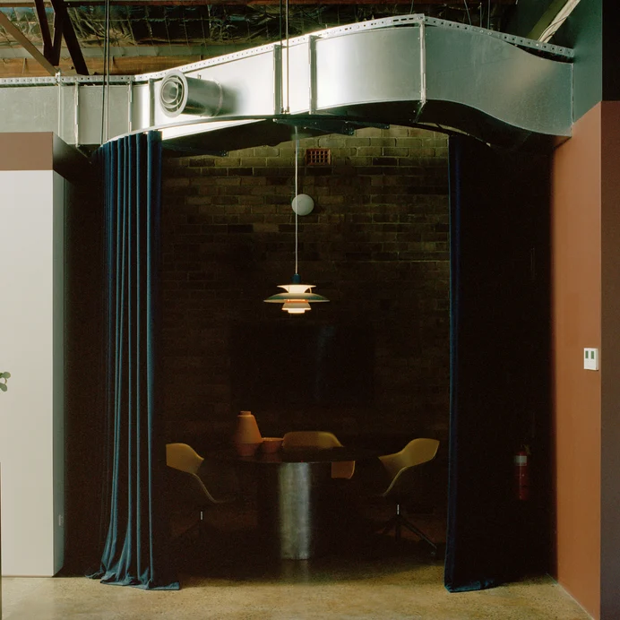 Curtains in Luxo colour Petrol by Zepel | Photograph by Gavin Green