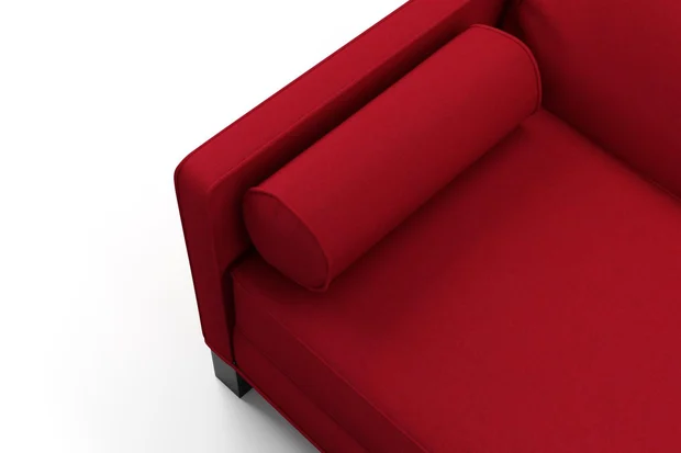 Photo of the fabric Braveheart Cardinal swatch by James Dunlop FibreGuard. Use for Upholstery, Accessory, Top of Bed. Style of Plain, Taffeta