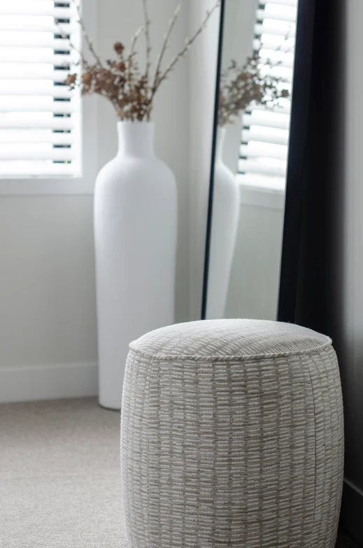 Ottoman in Raku colour Oyster by Mokum