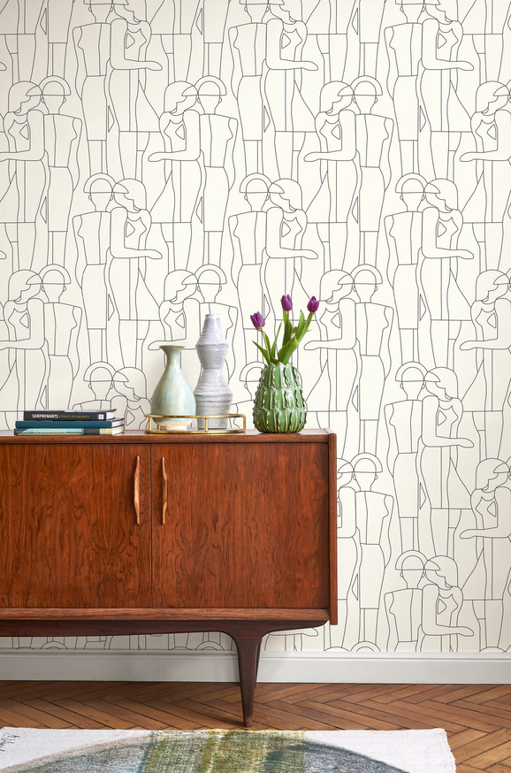 Photo of the fabric Model Wallpaper 8843 8843 12 02 in situ by Casadeco. Use for Wall Covering
