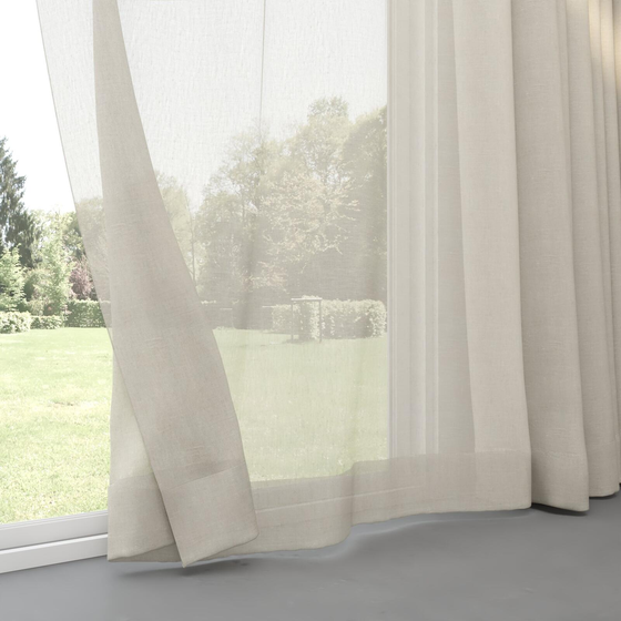 Photo of the fabric Gesso Lino Linen swatch by Mokum. Use for Curtains. Style of Plain, Texture