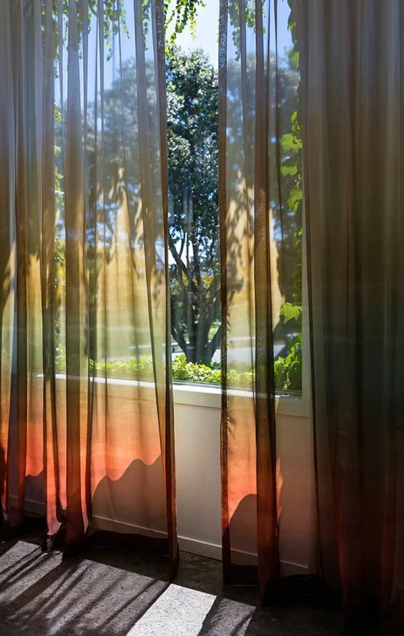 Photo of the fabric Highline Autumn in situ by James Dunlop. Use for Sheer Curtains. Style of Abstract, Sheer