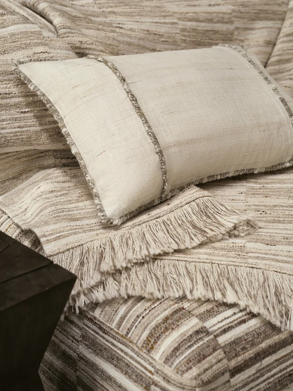 Photo of the fabric Stripweave M698 02 in situ by Mark Alexander. . Style of Geometric, Texture