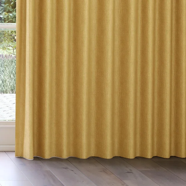 Photo of the fabric Trezor Honey swatch by James Dunlop FibreGuard. Use for Curtains, Upholstery, Accessory. Style of Chenille, Plain
