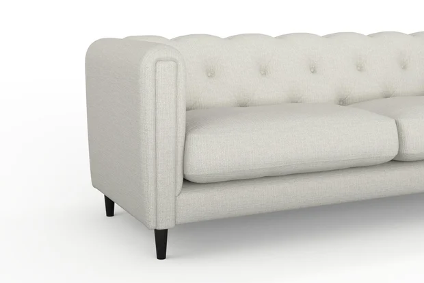 Photo of the fabric Grounded Oyster swatch by James Dunlop. Use for Upholstery, Accessory. Style of Plain, Texture