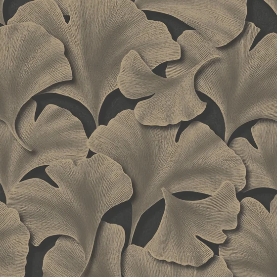 Photo of the fabric Biloba Wallpaper 8624 8624 94 04 swatch by Casadeco. Use for Wall Covering. Style of Floral And Botannical