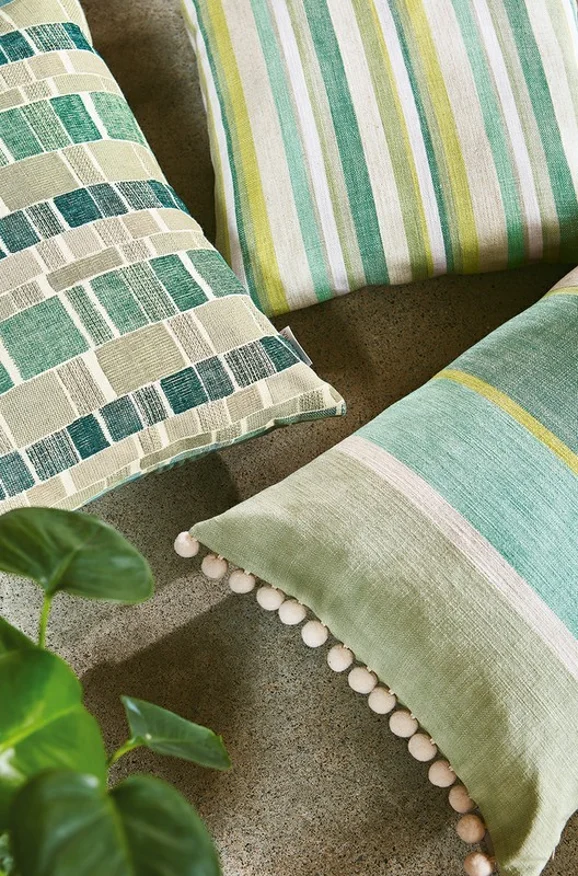 Photo of the fabric Rubra V3390 02 in situ by Villa Nova. Use for Curtains, Upholstery, Accessory. Style of Stripe