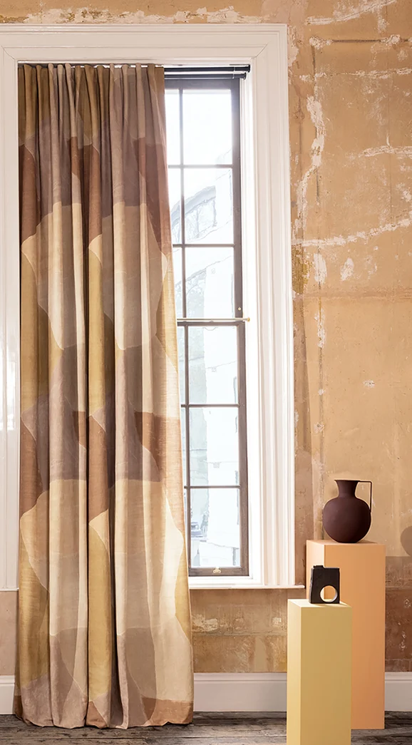 Photo of the fabric Studio K5268 01 in situ by Kirkby Design. Use for Curtains, Upholstery Light Duty, Accessory. Style of Abstract