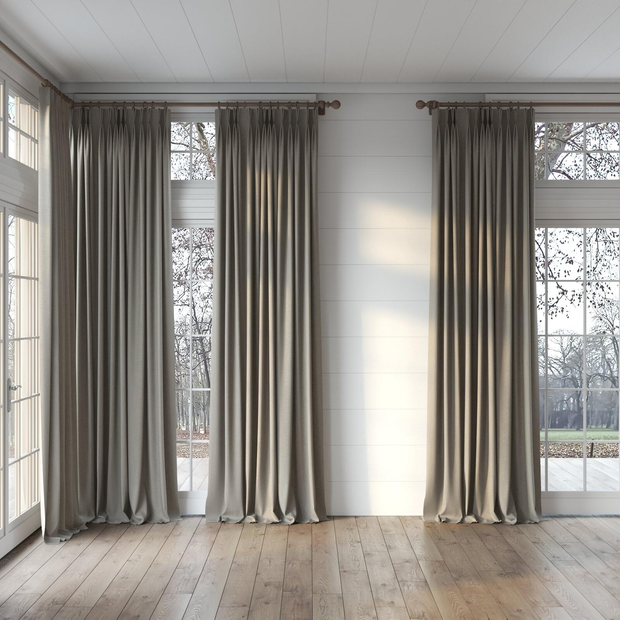 Photo of the fabric Satori Stonewash Tussah swatch by Mokum. Use for Curtains, Upholstery Light Duty, Accessory, Top of Bed. Style of Plain, Texture