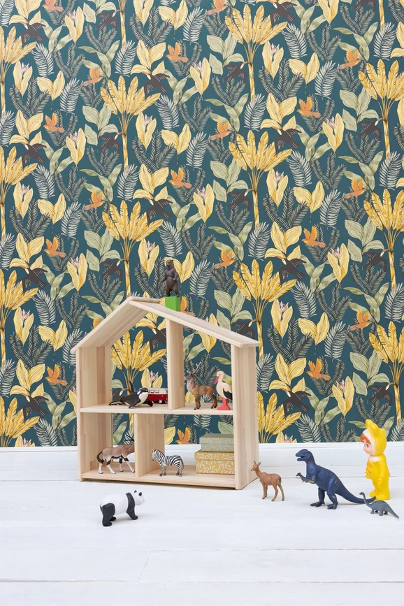 Photo of the fabric Explorer Wallpaper 10349 73 08 in situ by James Dunlop. Use for Wall Covering