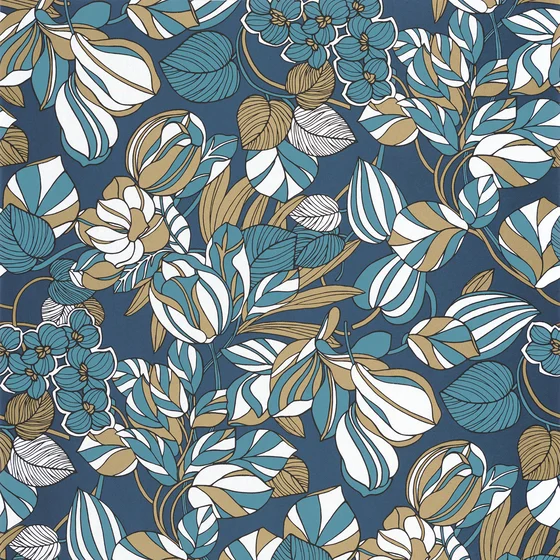 Photo of the fabric Tulipe Wallpaper 8571 8571 63 06 swatch by Casadeco. Use for Wall Covering. Style of Floral And Botannical