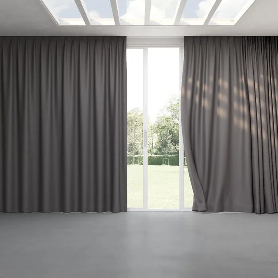 Photo of the fabric Infinite Night Shade swatch by Mokum. Use for Curtains, Upholstery, Accessory, Top of Bed. Style of Plain, Texture