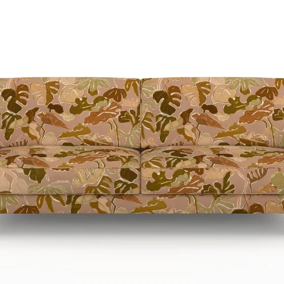 Photo of the fabric Papeete Clay swatch by Mokum. Use for Upholstery, Accessory. Style of Floral And Botannical, Print