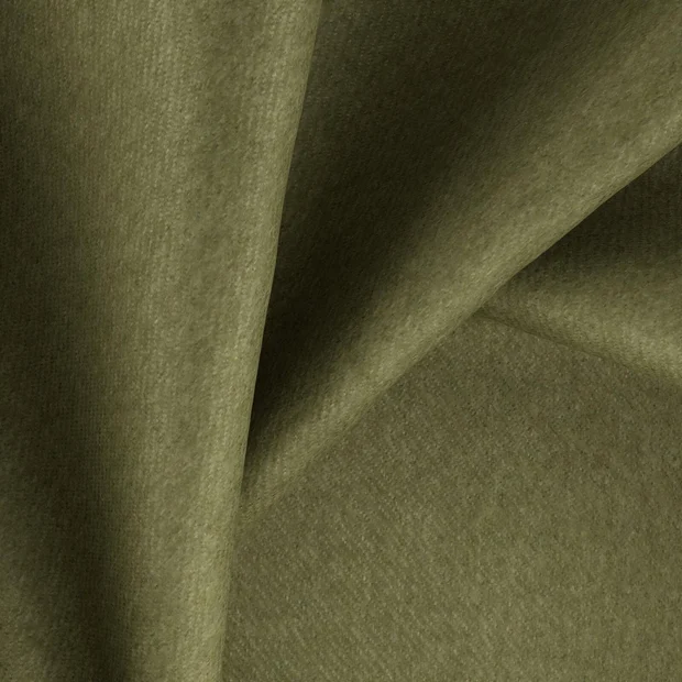 Photo of the fabric Woolly/Woolen Olive swatch by Zepel. Use for Curtains, Upholstery, Accessory, Top of Bed. Style of Plain, Taffeta