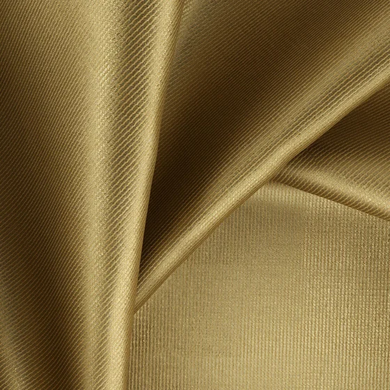 Photo of the fabric Mania Gold swatch by Zepel. Use for Curtains, Accessory, Top of Bed. Style of Dim Out, Plain