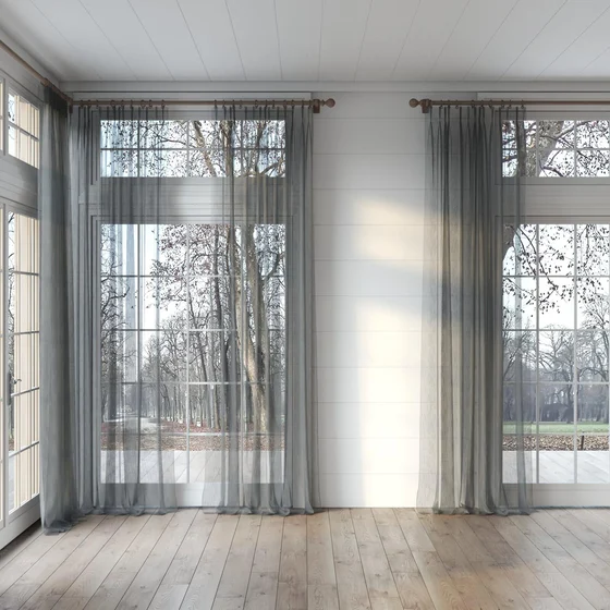 Photo of the fabric Alliance FR Carbon swatch by James Dunlop. Use for Sheer Curtains. Style of Plain, Sheer