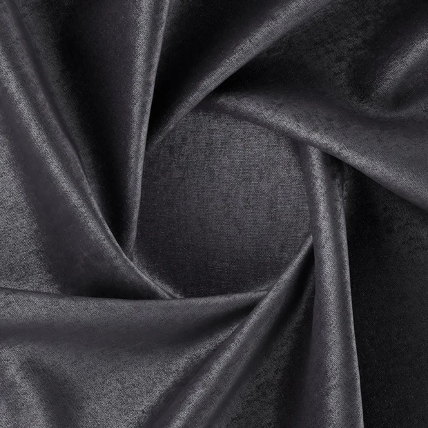 Photo of the fabric Recharge Anthracite swatch by Zepel FibreGuard. Use for Curtains, Upholstery, Accessory, Top of Bed. Style of Chenille, Plain