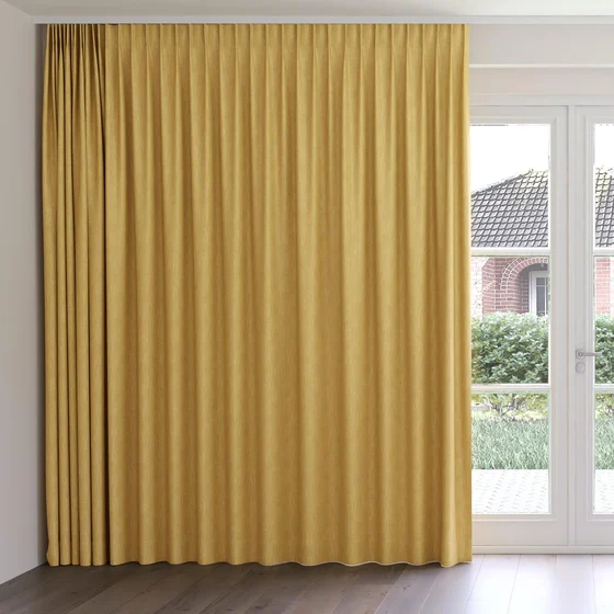 Photo of the fabric Trezor Honey swatch by James Dunlop FibreGuard. Use for Curtains, Upholstery, Accessory. Style of Chenille, Plain