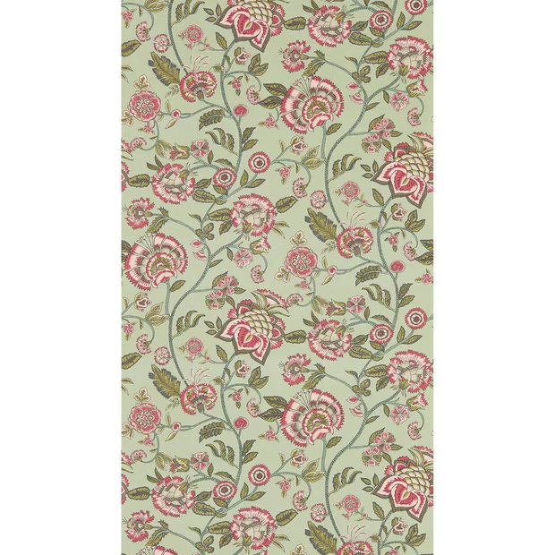 Photo of the fabric Barmeri Wallpaper W0232 3 swatch by Clarke & Clarke. Use for Wall Covering. Style of Floral And Botannical, Uncoated Non-Woven