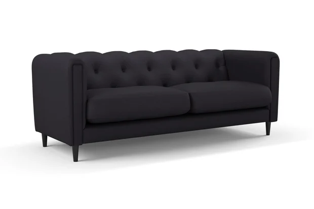 Photo of the fabric Braveheart Onyx swatch by James Dunlop FibreGuard. Use for Upholstery, Accessory, Top of Bed. Style of Plain, Taffeta