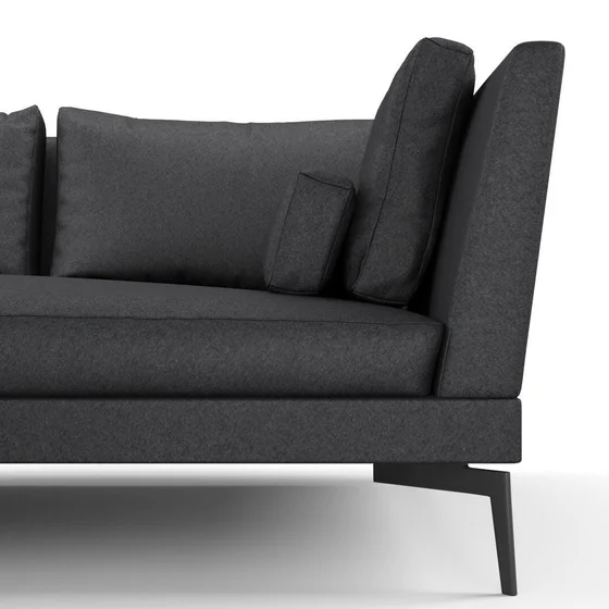 Photo of the fabric Prato Charcoal swatch by Mokum. Use for Upholstery, Accessory. Style of Plain, Texture