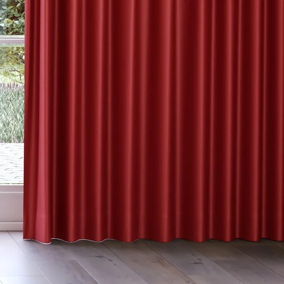 Photo of the fabric Stallion 2 Blackout Vino swatch by James Dunlop Essentials. Use for Curtains. Style of Plain, Texture