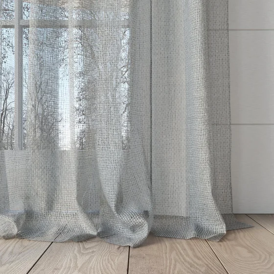 Photo of the fabric Kensho Dove Grey swatch by Mokum. Use for Sheer Curtains. Style of Plain, Sheer