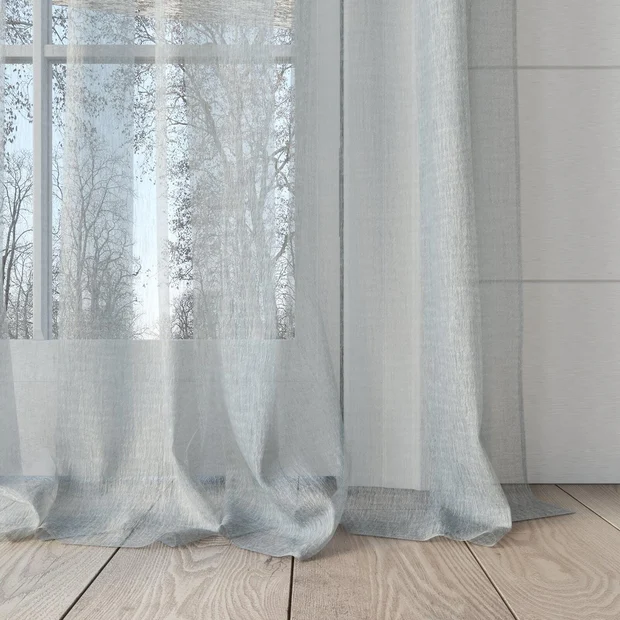 Photo of the fabric Makai (JDG) Ice swatch by Mokum. Use for Sheer Curtains. Style of Plain, Sheer