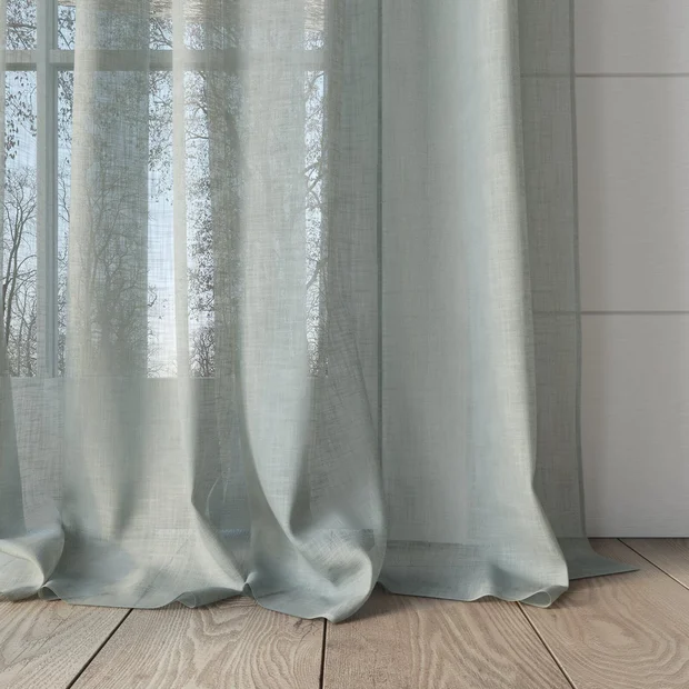 Photo of the fabric Coastal Surf swatch by James Dunlop Essentials. Use for Sheer Curtains. Style of Plain, Sheer