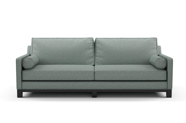 Photo of the fabric Omni Emerald swatch by James Dunlop FibreGuard. Use for Upholstery, Accessory, Top of Bed. Style of Plain, Texture