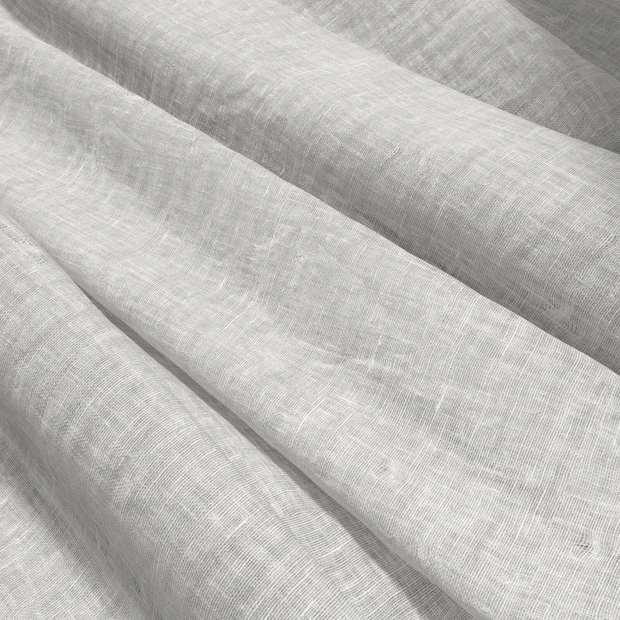 Photo of the fabric Lino Whitewash swatch by Mokum. Use for Sheer Curtains. Style of Plain, Sheer