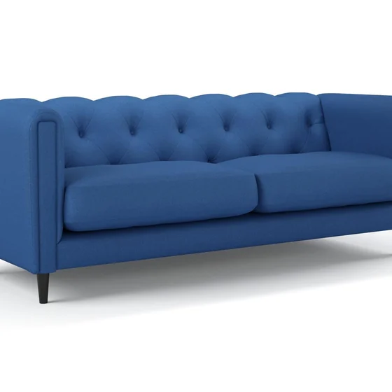 Photo of the fabric Braveheart Cobalt swatch by James Dunlop FibreGuard. Use for Upholstery, Accessory, Top of Bed. Style of Plain, Taffeta