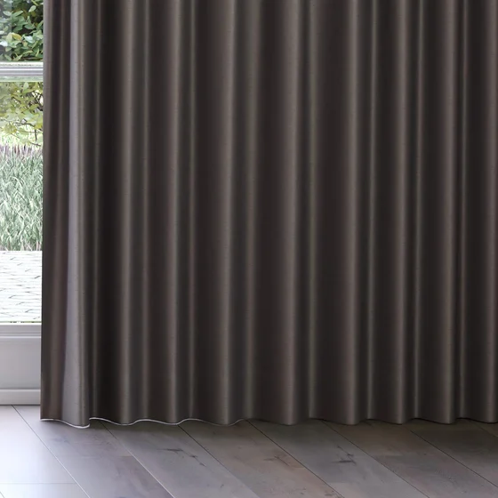 Photo of the fabric Silk Road Truffle swatch by James Dunlop Essentials. Use for Curtains, Accessory. Style of Plain, Texture
