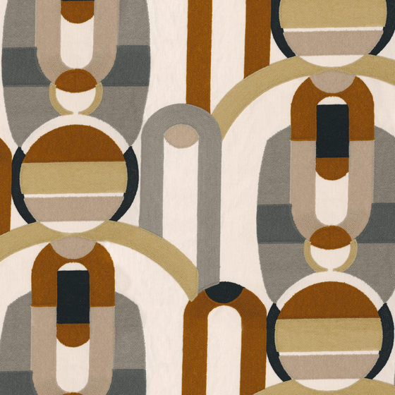 Photo of the fabric Cafe Society 1055 1055 0145 swatch by Casamance. Use for Curtains. Style of Embroidery, Geometric