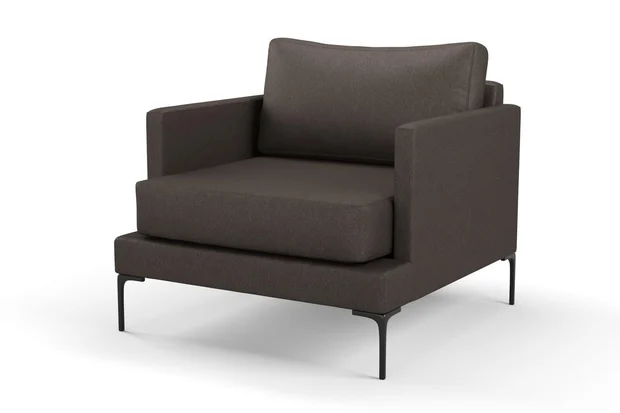 Photo of the fabric Prato Espresso swatch by Mokum. Use for Upholstery, Accessory. Style of Plain, Texture