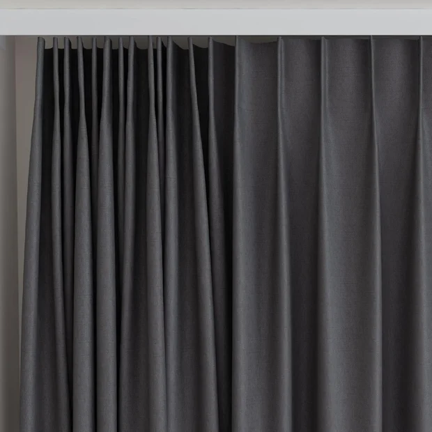 Photo of the fabric Urban Charcoal swatch by James Dunlop. Use for Curtains, Upholstery, Accessory. Style of Plain, Texture