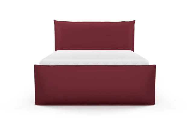 Photo of the fabric Como Bordeaux swatch by Mokum. Use for Upholstery, Accessory. Style of Plain, Texture