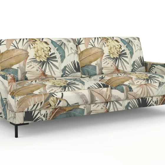 Photo of the fabric Tropicalia Gilver swatch by Catherine Martin by Mokum. Use for Upholstery, Accessory. Style of Floral And Botannical, Print