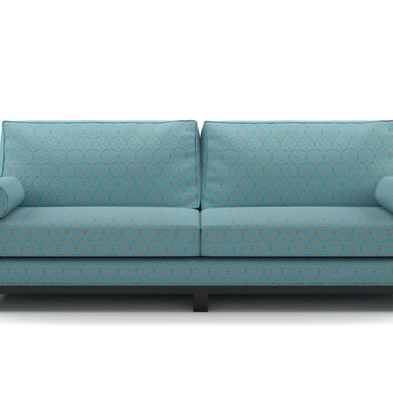 Photo of the fabric Tapa Aqua swatch by James Dunlop. Use for Upholstery, Accessory. Style of Geometric
