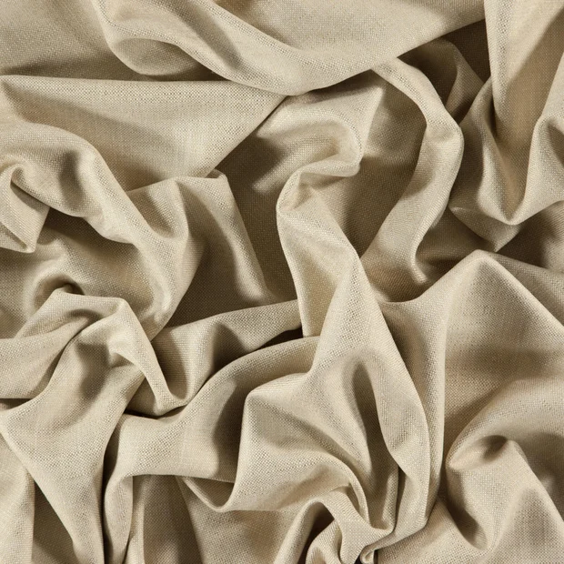 Photo of the fabric Unos Dune swatch by Zepel. Use for Curtains, Upholstery, Accessory, Top of Bed. Style of Plain, Taffeta
