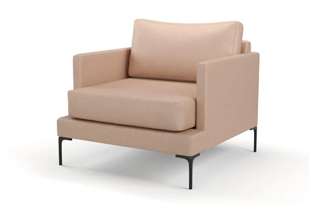Photo of the fabric Prato Peach swatch by Mokum. Use for Upholstery, Accessory. Style of Plain, Texture