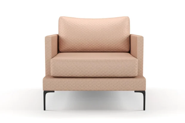 Photo of the fabric Topiary Peach swatch by Mokum. Use for Upholstery, Accessory. Style of Geometric